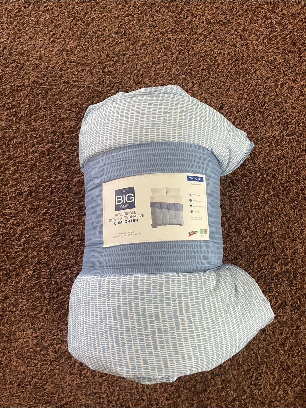 The Big One Light Blue and White Reversible Comforter